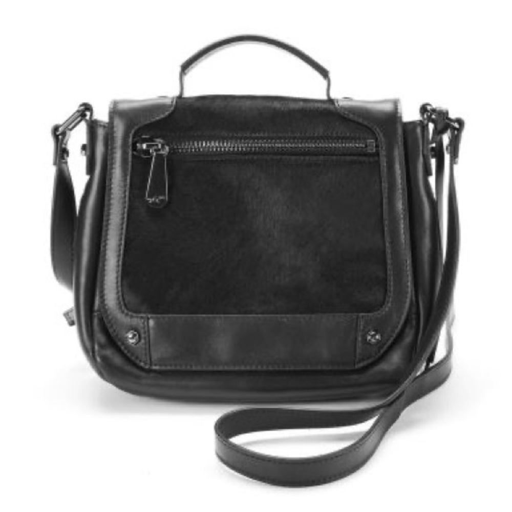 Kenneth Cole Black Leather Crossbody Handbag